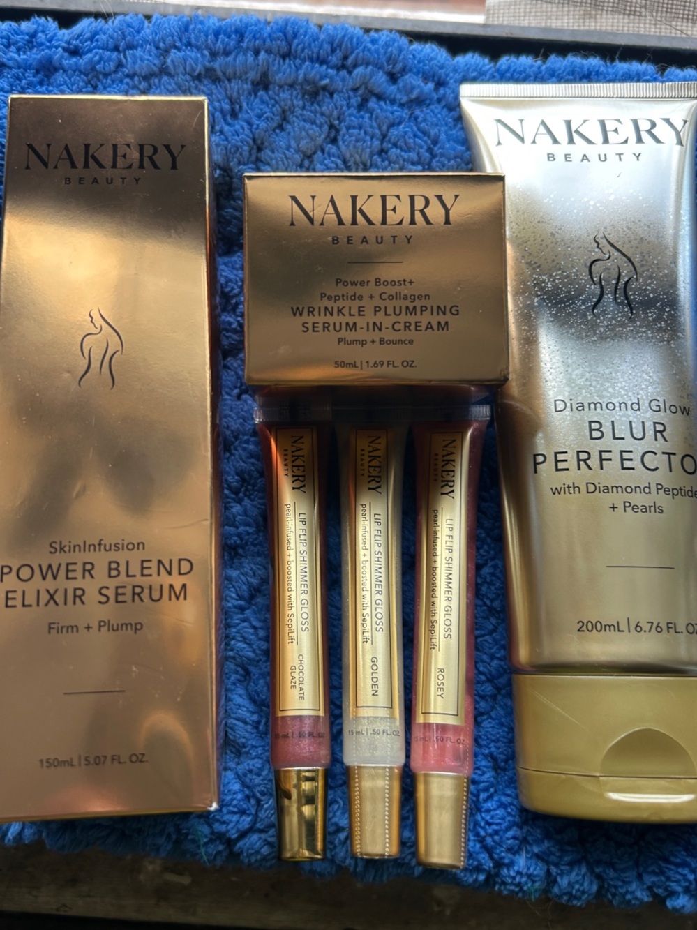 Nakery Beauty Diamond Glow Perfecto Moisturizer 6 Piece Kit FACTORY SEALED